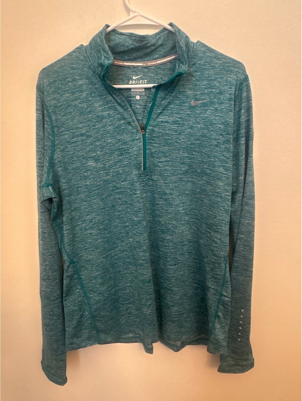 Nike Dri Fit Teal Quarter Zip Running Top